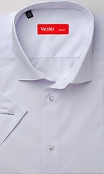 Прямая белая рубашка с коротким рукавом VESTER 72914-14-66 5428